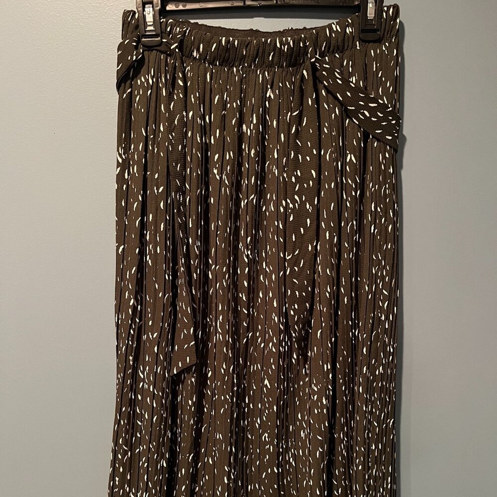 Alice Blue Dress Skirt in Olive white polka dots Size M Front Tie